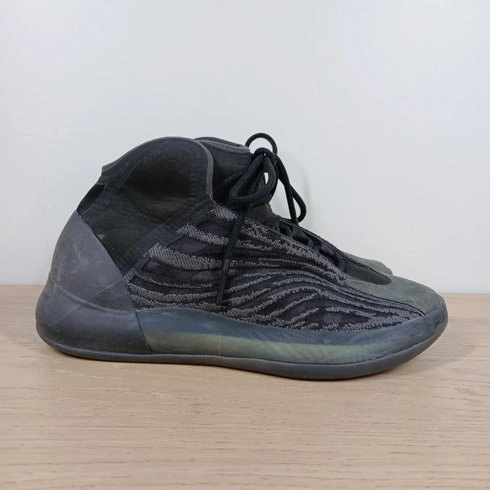 Adidas Yeezy Sneakers Womens 9.5 Black Knit High Top Lace Up Sock Streetwear